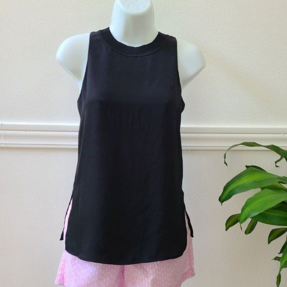 Vince Tops - Vince Crew Neck Triacetate Black Top, Size XS